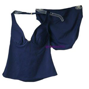 Victoria's Secret Tankini Swimsuit Navy Blue 34A Medium New